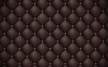 Matte black quilted leather upholstery. Digitally generated leather  upholstery raster seamless pattern for web and graphic design, 3D  rendering. Stock Illustration
