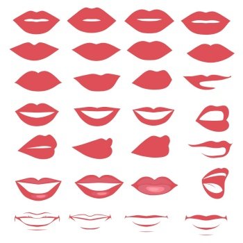 Funny mouths. Facial expressions, cartoon lips and tongues. Hand drawing  laughing show tongue, happy and sad mouth poses vector set Stock Vector by  ©tartila.stock.gmail.com 201199208